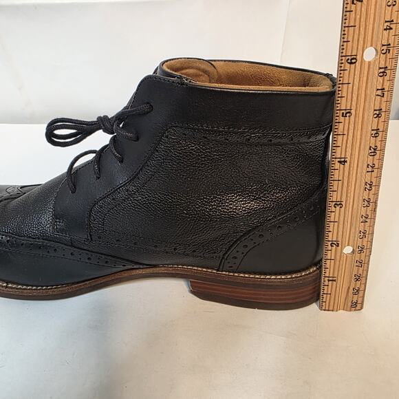 Florsheim Rucci Mens 10M Black Leather Wingtip Ankle Lace Up Boots
